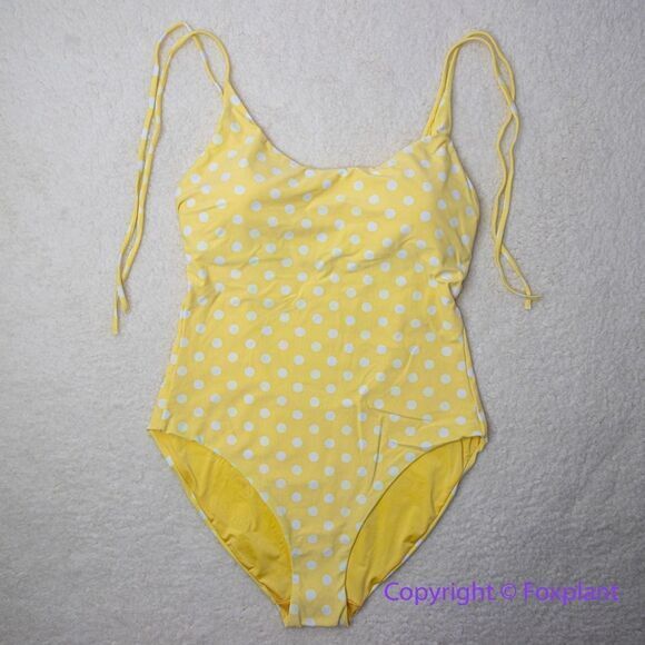 NEW Onia Polka Dot Sunshine Yellow Ginny One Piece Swimsuit, size L - Picture 2 of 16